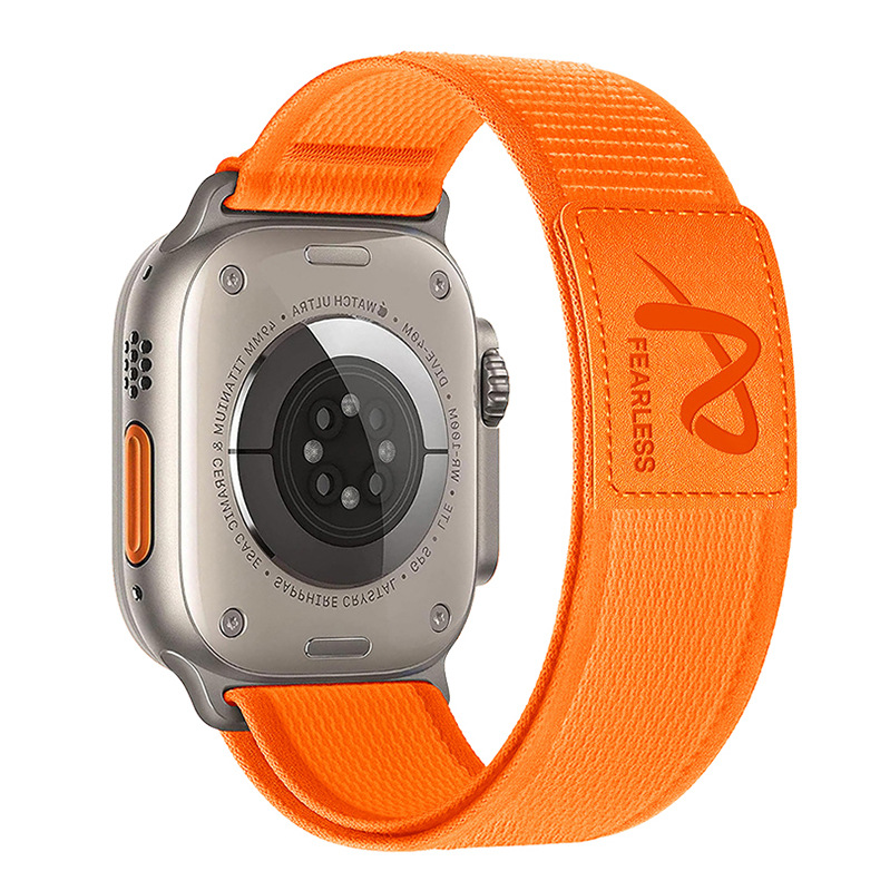Nylon wild-diameter leather label loop watch strap is suitable for Apple watch series S6789Ultr undefined
