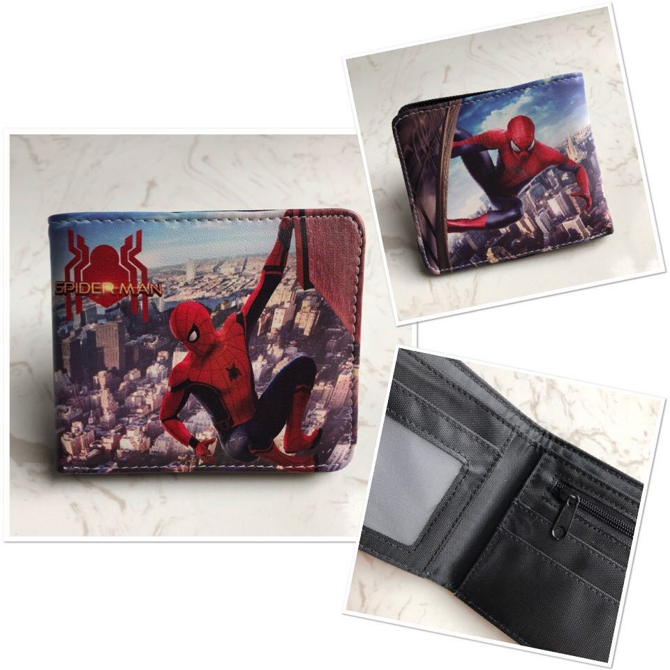 Héroe de la historieta parche de metal cartera anime periférica Araña Monedero Cartera