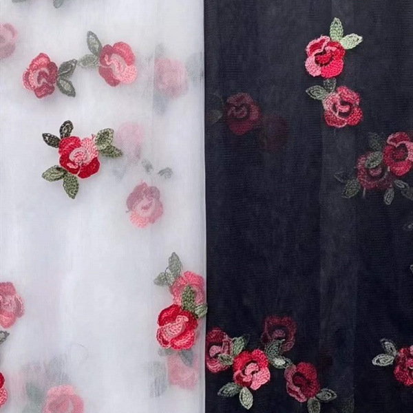 European Station 2022 Spring and Summer New Fashion Chinese Style Women's Dress Rose Towel Embroidered Embroidered Fabric European Station 2022 Spring and Summer New Fashion Chinese Style Women's Dress Rose Towel Embroidered Embroidered Fabric