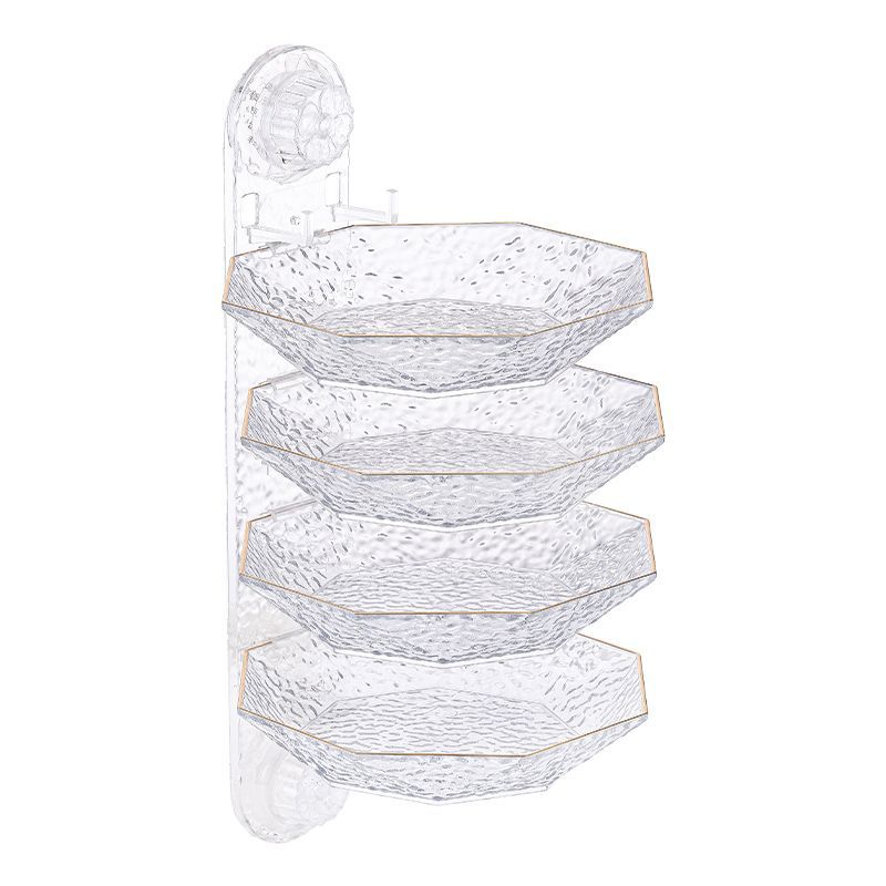 Estante de almacenamiento de platos de cocina multicapa de almacenamiento de platos de ventosas de almacenamiento de platos de conveniencia de almacenamiento de platos
