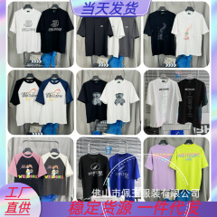 高版本25ss夏季潮牌WE1印花LOGO集合简约男女情侣宽松休闲短袖T袖