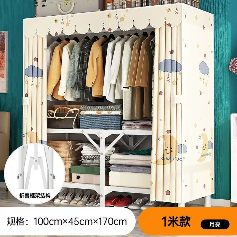 衣柜折叠布衣柜家用卧室免安装挂衣柜出租房用简易收纳结实耐用厂