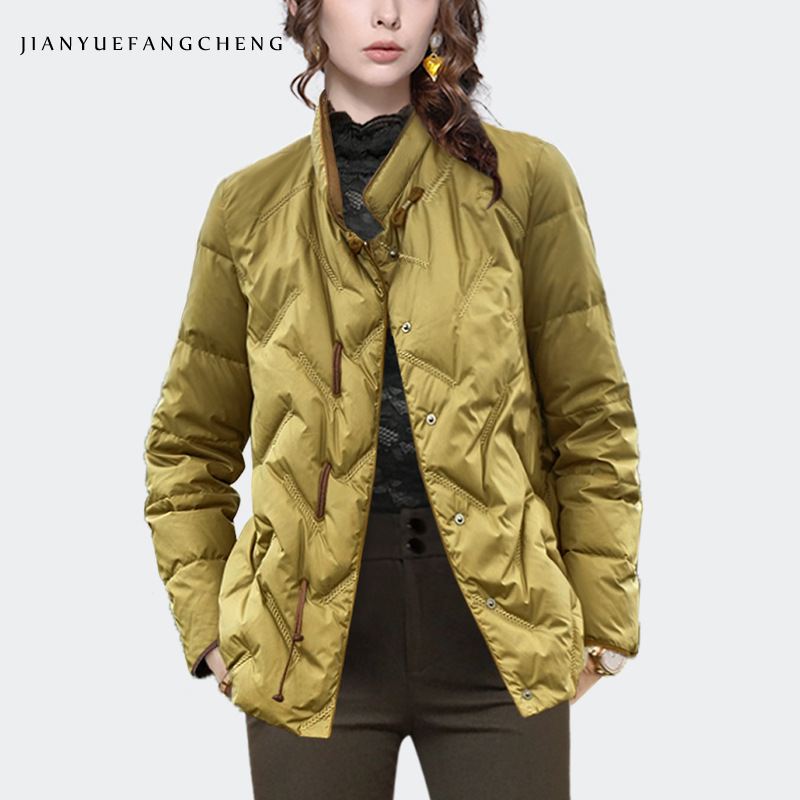 新中式中国风2025秋重工刺绣羽绒服外套女短款小香风国潮羽绒衣