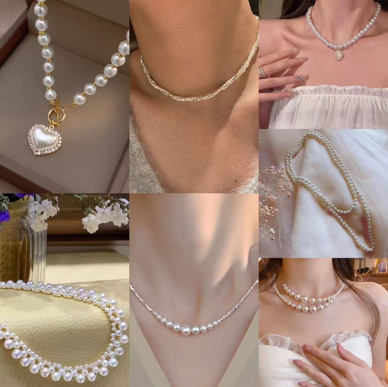 French-Style Cat's Eye Pendant Pearl Necklace 2025 New Small Fragrance Elegant Collarbone Chain Choker