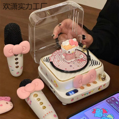 唱片机蓝牙音箱可爱猫麦克风唱歌音响生日女生