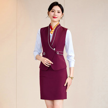 职业西装马甲套装女秋冬餐饮火锅店前台接待工装美容师空姐制服