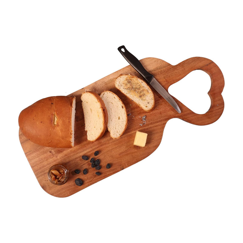 Tabla de cortar de madera creativa en forma de corazón mango tabla de cortar pan de hogar bandeja de postre plato de desayuno queso tabla de queso