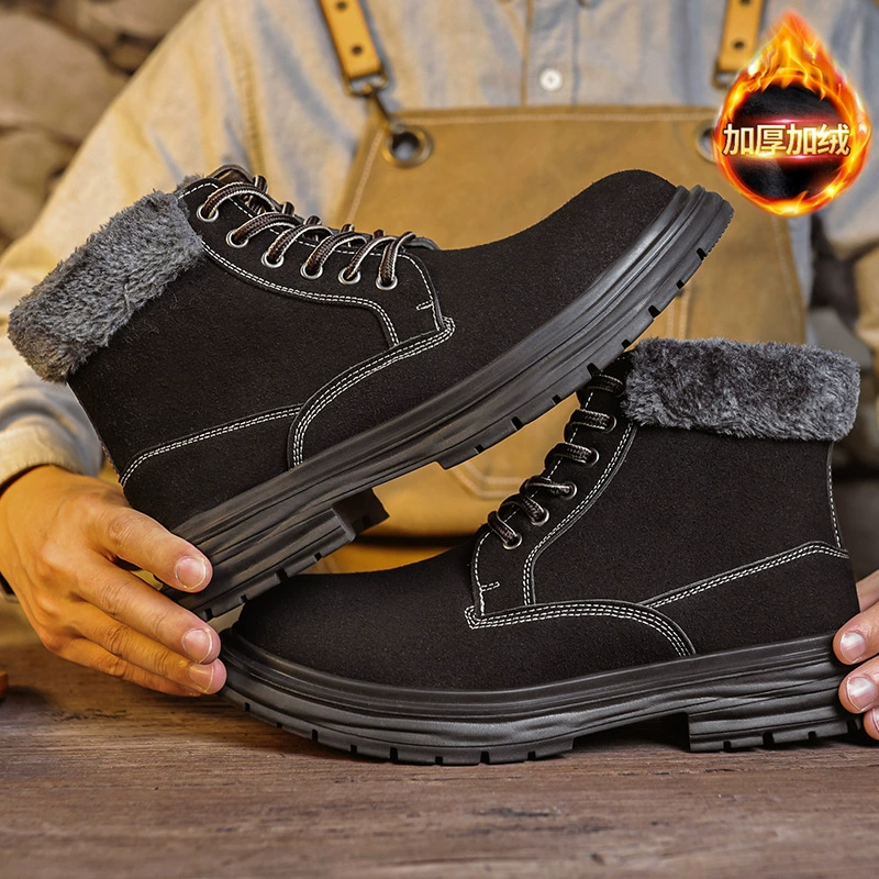 Трансграничная мужская обувь осенняя и зимняя обувь плюс бархатная ватная обувь мужские наружные северо-восточные снежные сапоги зимние мужские хлопковые сапоги