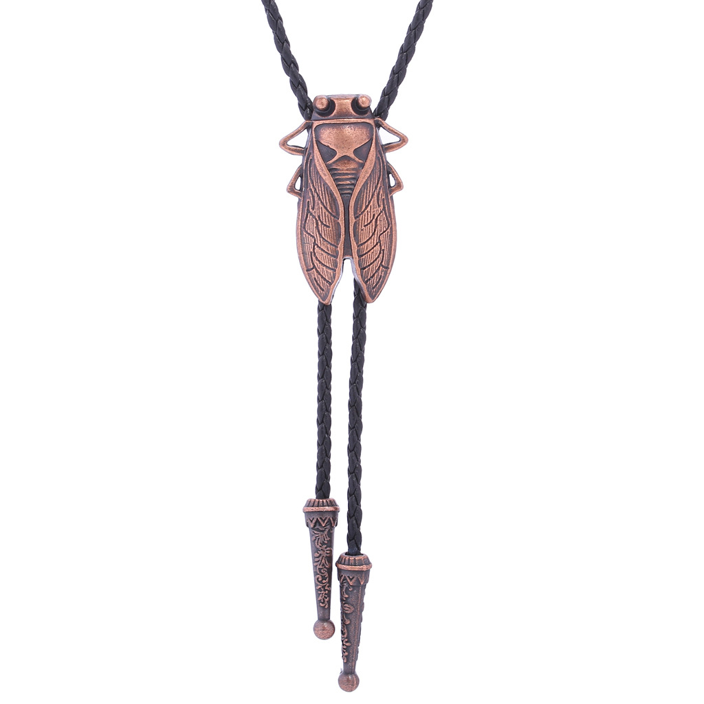 Nuovo accessorio Western con testa di lupo, catena per camicia, bolo, corda per il collo, collana in pelle e cravatta_voghion.com