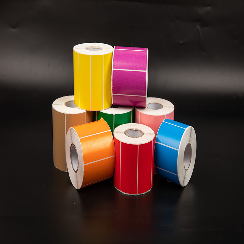 Colorful three-proof thermal sensitive adhesive label paper roll colorful thermal sensitive label paper waterproof wholesale