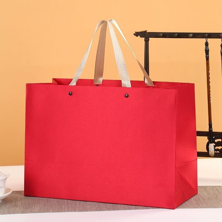 爆款高级感丝绸礼品袋茶叶手提袋服装手提袋现货礼袋通用LOGO