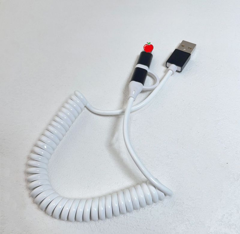 USB スプリングケーブルメカニクスツーインワンデータケーブル 65 ワット + 27 ワット多機能 1 対 2 車のスプリング高速充電ケーブル|undefined