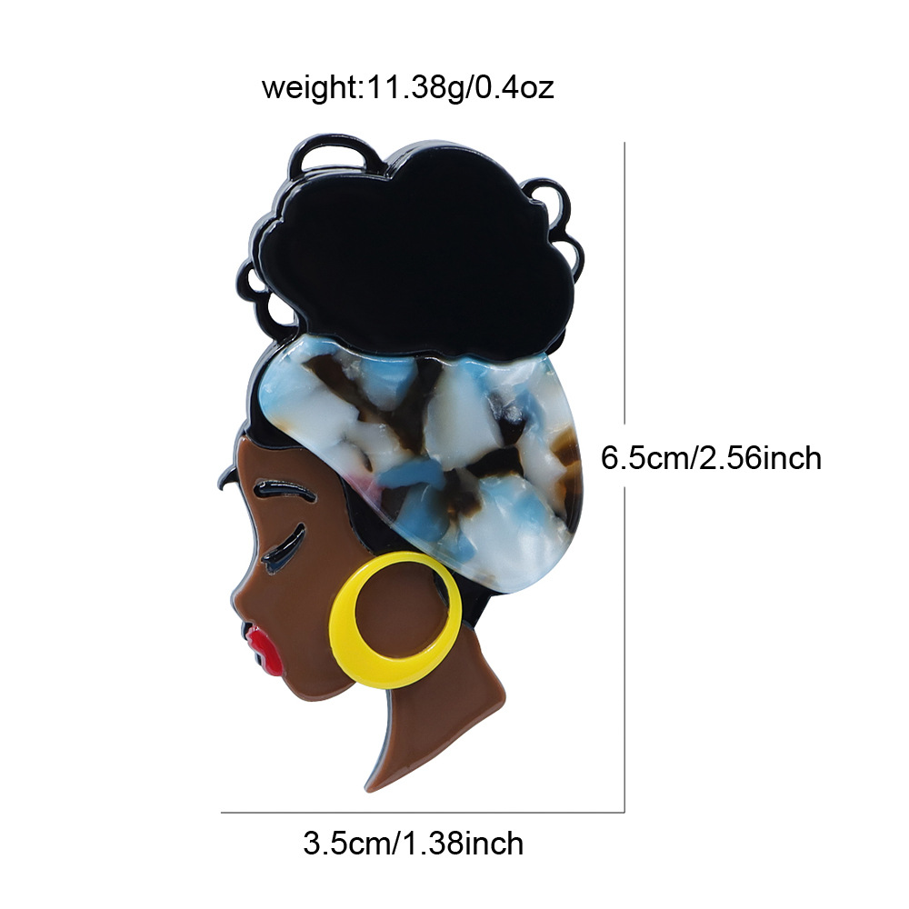 Spilla donna nera con foulard in acrilico accessorio alla moda_voghion.com