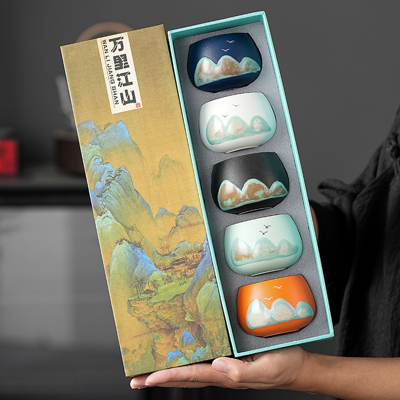 Tea Cup Ceramic Master Cup Individual Single Cup National Tide Forbidden City Wenchuang Vintage Hand-painted Tea Cup Gift Box Accompanying Gift Tea Cup Ceramic Master Cup Individual Single Cup National Tide Forbidden City Wenchuang Vintage Hand-painted Tea Cup Gift Box Accompanying Gift
