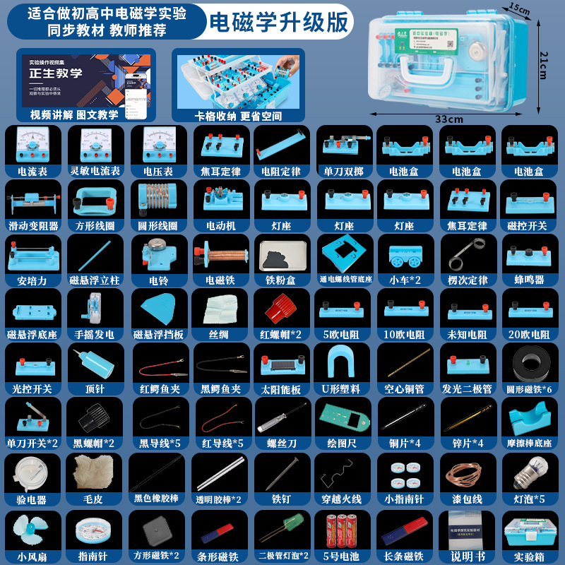 中学校物理電磁実験装置セット 高校入試物理実験装置 電磁光学実験ボックス