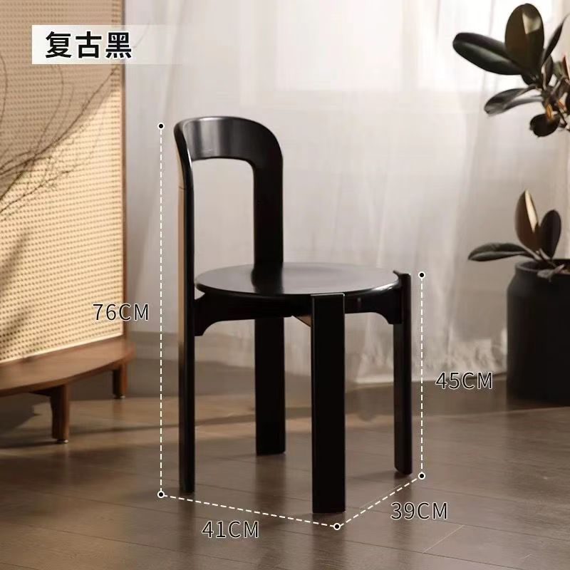 一件代发雷伊中古实木餐椅家用椅子靠背化妆椅小户型彩色网红椅|undefined