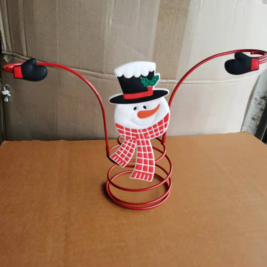 Wine glass holder雪人高脚杯支架金属圣诞老人红酒杯托架装饰品