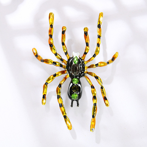 跨境热销高档小动物别针蜘蛛复古满钻猫头鹰胸针法式高级小众饰品