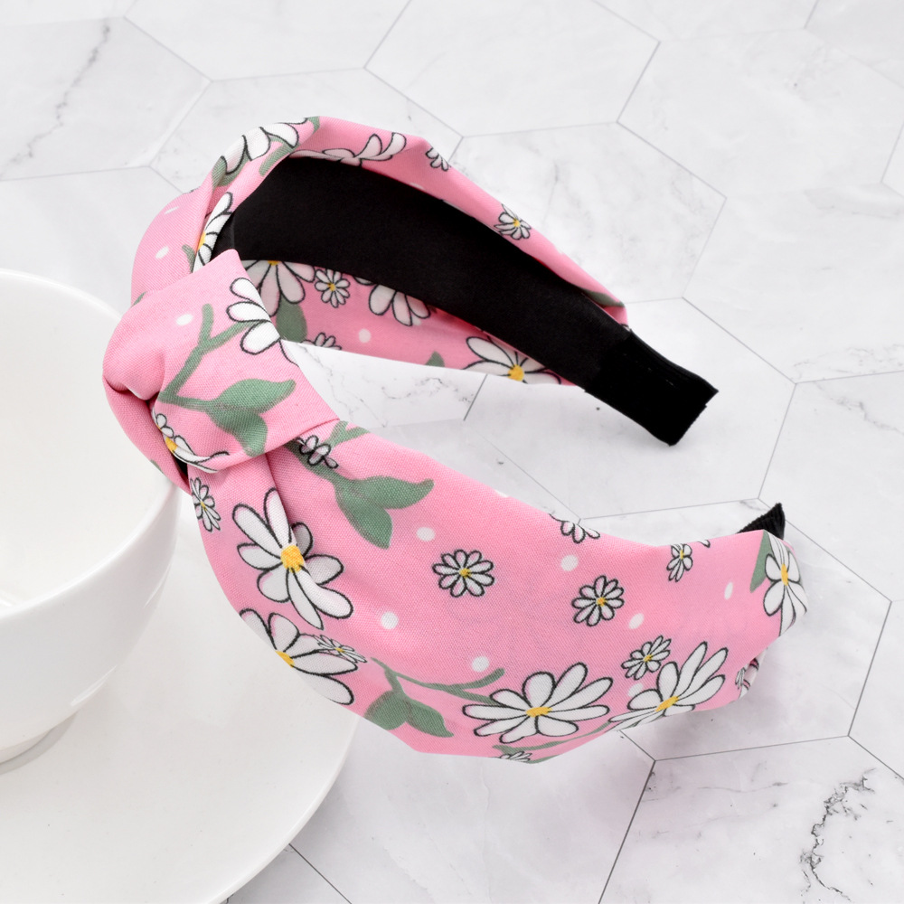 Fashion Daisy Printing Fabric Knotted Headband display picture 4