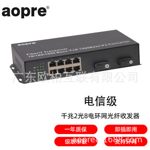 Aopre (Ober Interconnected) 880Gis-2Gf8Ge Carrier-Class Ring Network Gigabit 2 Optical 8 Electrical Fiber Optic Transceiver