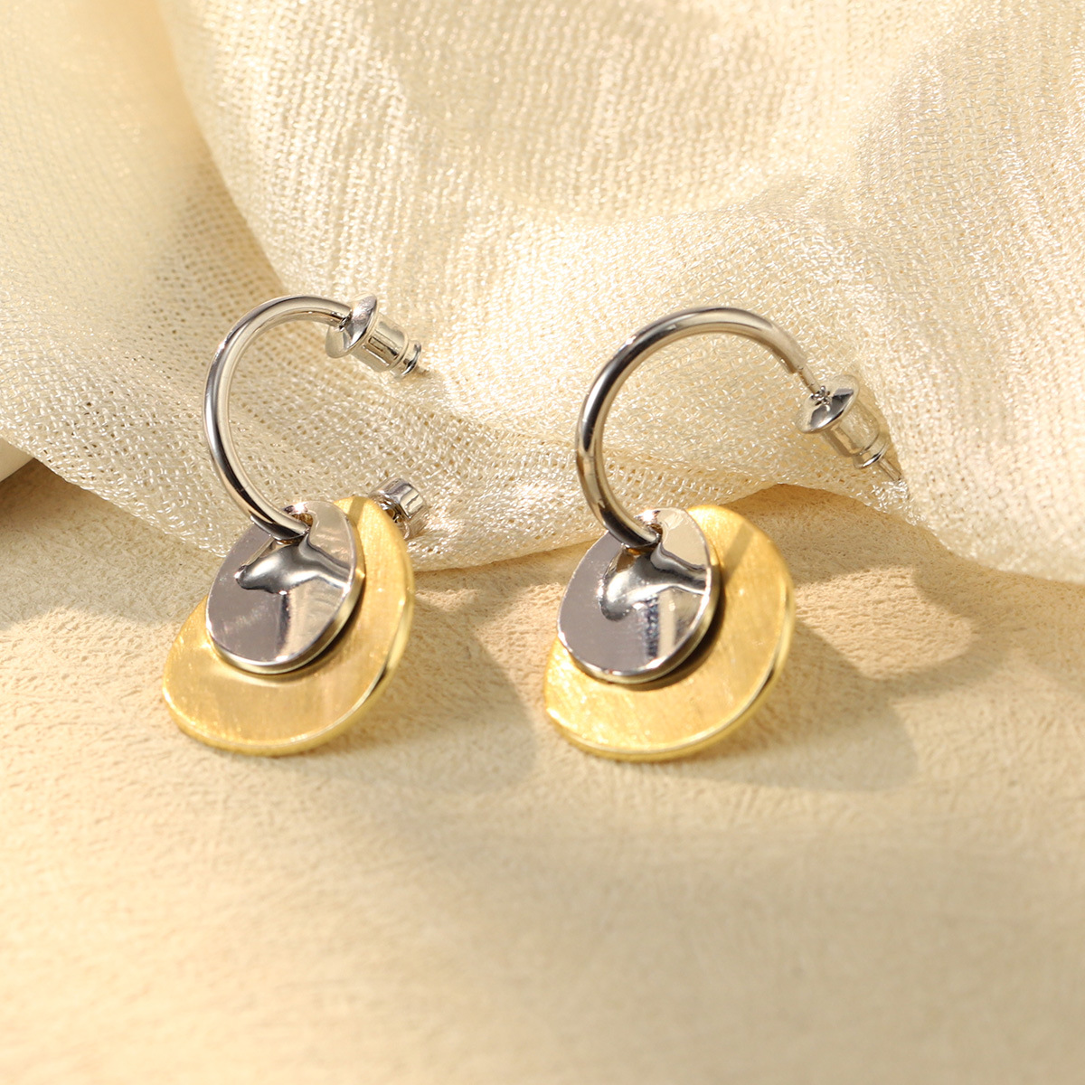 7g Weight Copper Ear Needle Material Ear Studs Classification 1 Pair Quantity Daily, Street Occasion Copper Material Geometric Pattern Women's Gender Mixed Metal, Plating Design Retro, Commute Style 1 Pair Retro Commute Geometric Mixed Metal Plating Copper Ear Studs 15