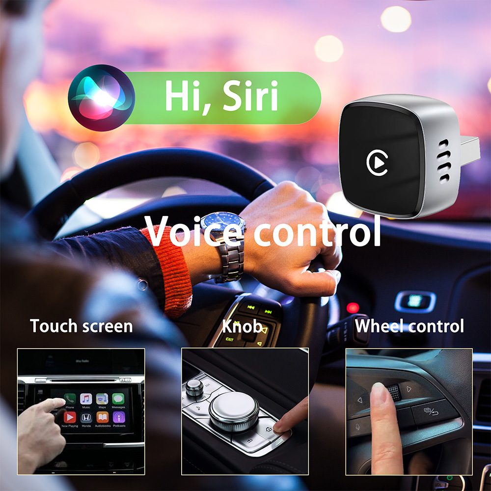 Wireless Carplay Box Compatible with iPhone and Android, Fast and Lag-Free Calling, Android 2in1 Adapter