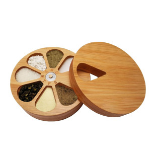 Wooden Combined Multi-Compartment Household Kitchen Seasoning Jar New Seasoning Storage Box Seasoning Jar Economic Development Zone