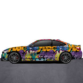 Carkoo跨境热销涂鸦汽车全车身卡通涂鸦摩托车自行车改色车膜
