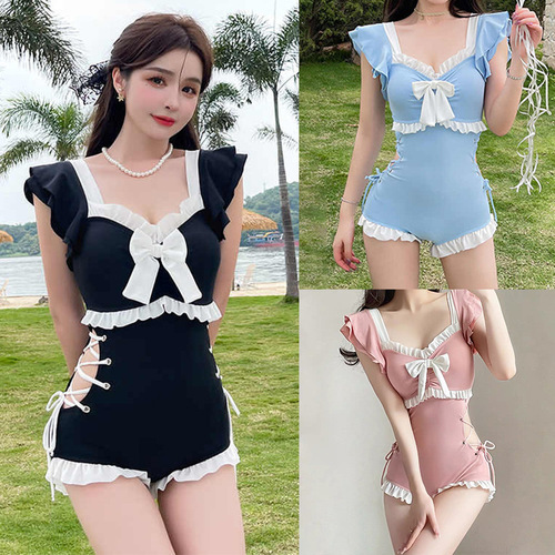 Women's swimsuit one-piece Korean style small fresh girl cute pure desire hot spring swimsuit conservative slimming professional wholesale