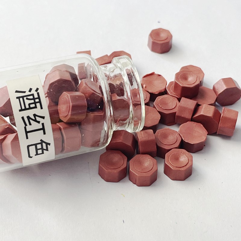 Macaron en caja de 50 colores, cera de pintura de fuego de color mixto, cera de botella granular mate, 60g, peso neto, aproximadamente 38g, sobre, cera sellada