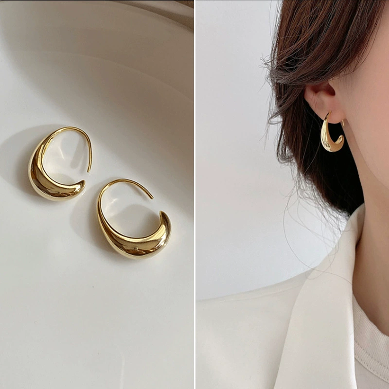 Earrings Silver 925 — Demi-season European Style, Simple Elegant Bright Design, Gold & Silver Options