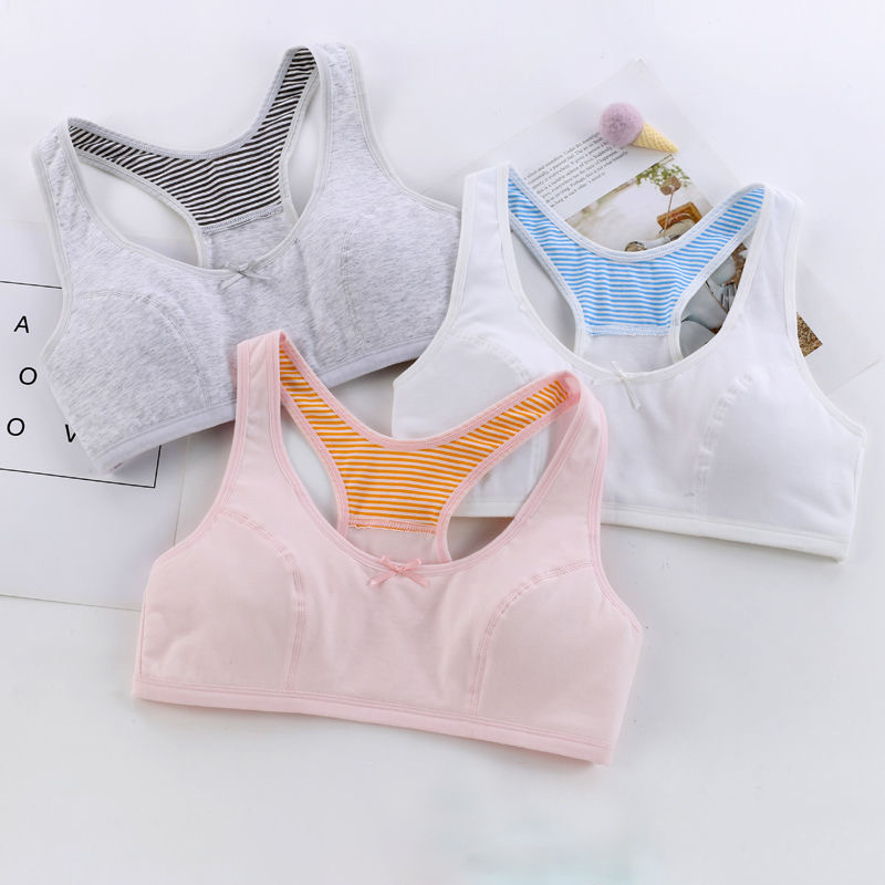 여아 속옷 개발 I-캐릭터 백 작은 조끼 포장 가슴 초등학교 중학교 학생 큰 어린이 소녀 스포츠 면 얇은