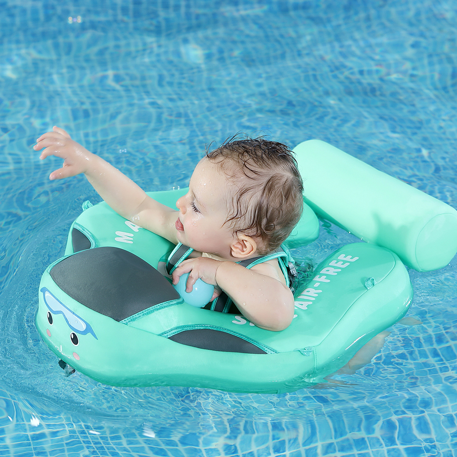 Manbao anillo de natación para bebés anillo de mentira inflable gratis 0-3 años de edad infantil Chaleco de protección solar al aire libre anillo para las axilas
