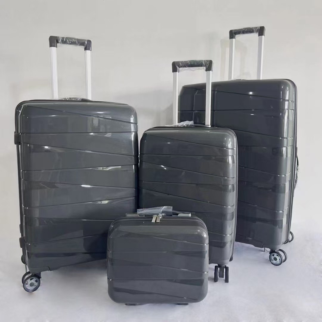 Procesamiento personalizado de comercio exterior trolley case de embarque de rueda universal marca personalizada tres piezas maleta de fábrica