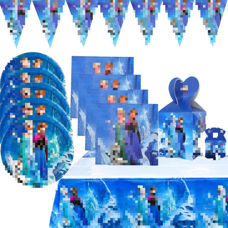 Classic Ice and Snow Themed Party Decoration Supplies Blue Ice and Snow Decorative Paper Plates, Paper Cups, Tablecloths Classic Ice and Snow Themed Party Decoration Supplies Blue Ice and Snow Decorative Paper Plates, Paper Cups, Tablecloths