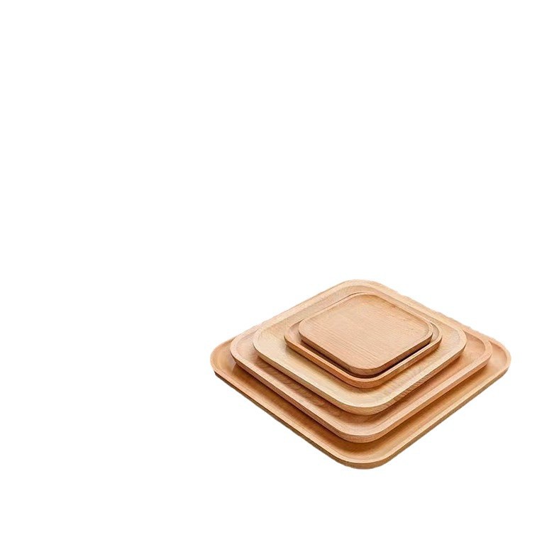 Plato de madera sólida, bandeja de madera, plato de madera fresca, plato de madera, plato de pastel casero, plato de té