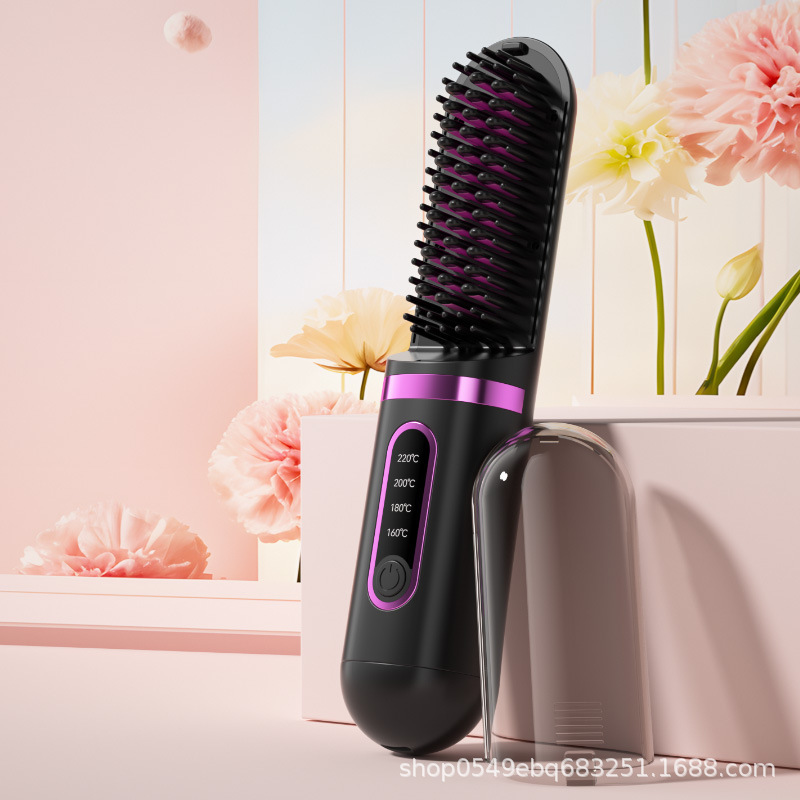 新型クロスボーダー充電ストレート櫛携帯ファッション良い品質マイナスイオン保護髪柔順ヘアケア無線ストレート櫛|undefined