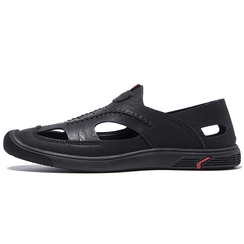 Sandalias para hombre 2025 verano nuevo estilo suela blanda Baotou zapatos de playa huecos transpirables malla zapatos para hombre zapatos con agujeros al por mayor