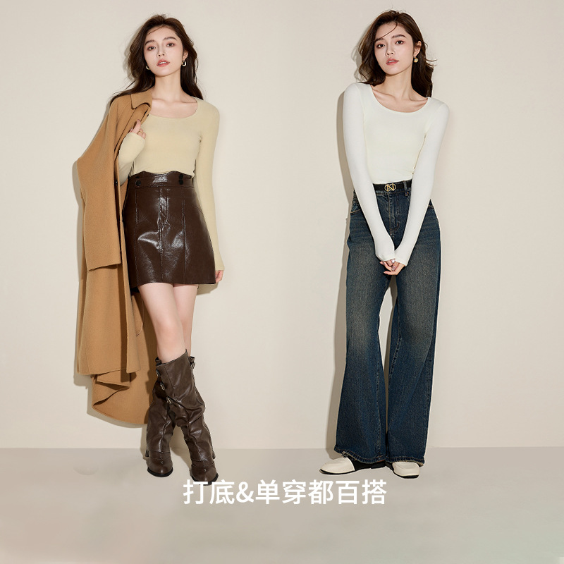 OWEIZI 가을과 겨울 벨벳 여성용 플러스 사이즈 아우터웨어 슬림핏 슬리밍 스퀘어 칼라베이스 셔츠 솔리드 컬러 탑 티셔츠