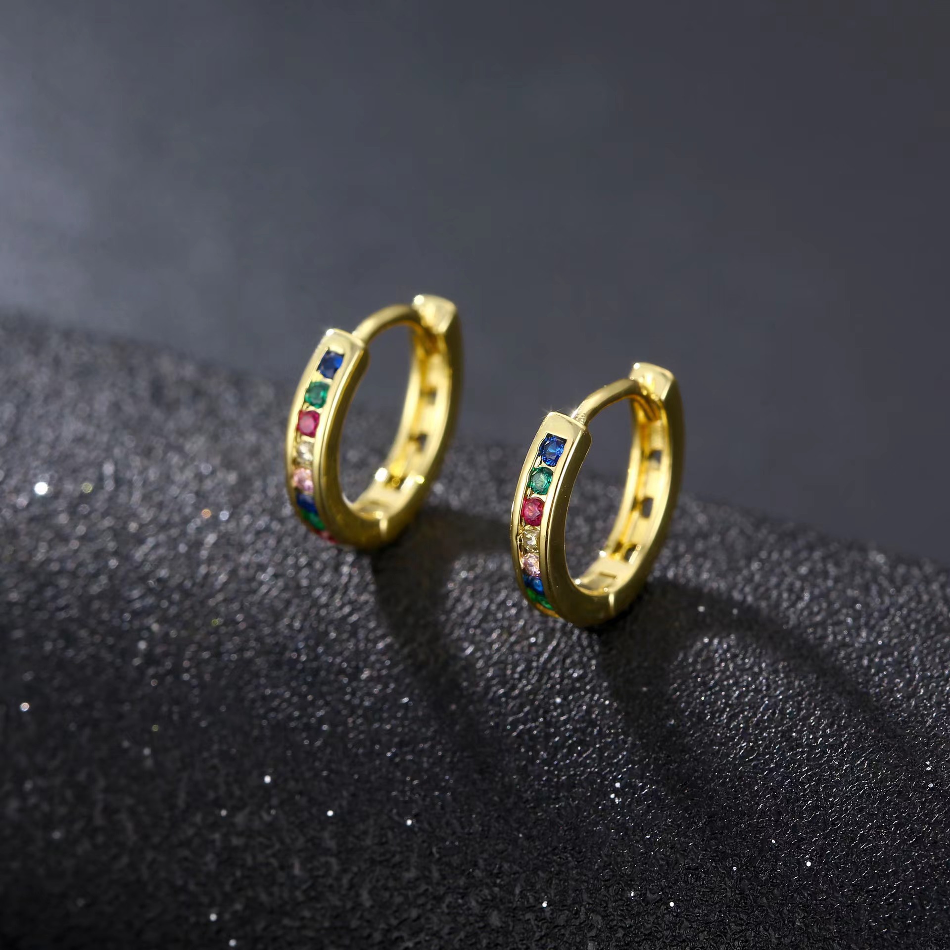 1 Pair Simple Style Circle Plating Inlay Copper Zircon Earrings display picture 4