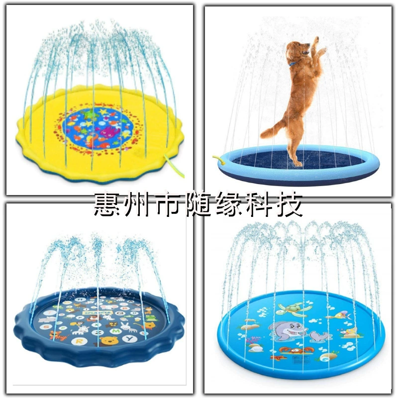 Спрей ПВХ водяной коврик 170 см детские игрушки на открытом воздухе газон Пляжный дельфин водяной коврик для домашних животных