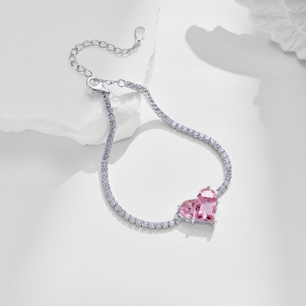 12g Weight 925 Sterling Silver Pendant Material Bracelets Classification 925 sterling silver Chain Material box chain Chain Type 1 Piece Quantity Date, Tea Party Occasion 925 Sterling Silver Material Heart Shape Pattern Women's Gender Plating Design Simple Style, Classic Style Style 925 Sterling Silver Box Chain Bracelets Simple Style Classic Style 25