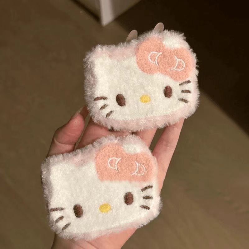 可爱kt小猫发夹甜美少女毛绒kt卡通头发侧边配饰刘海夹bb夹洗脸用|undefined