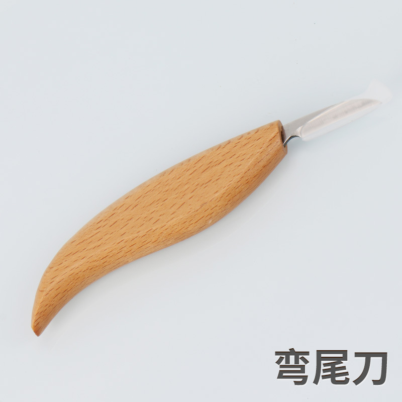 Sola haya talla cuchillo cabeza 420J20 acero inoxidable/mango haya talla cuchillo carpintería talla carpintero herramienta