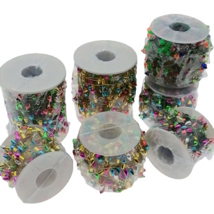 Christmas Colorfulful Beads Plastic Electroplated Decorative Light Beads Small Roll 5.1m 15m