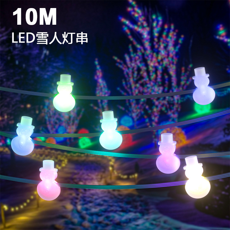 Transfronterizos LED enchufable estilo de navidad interior acampando decoración de cadena de luz rgb pequeña cadena de luz de atmósfera