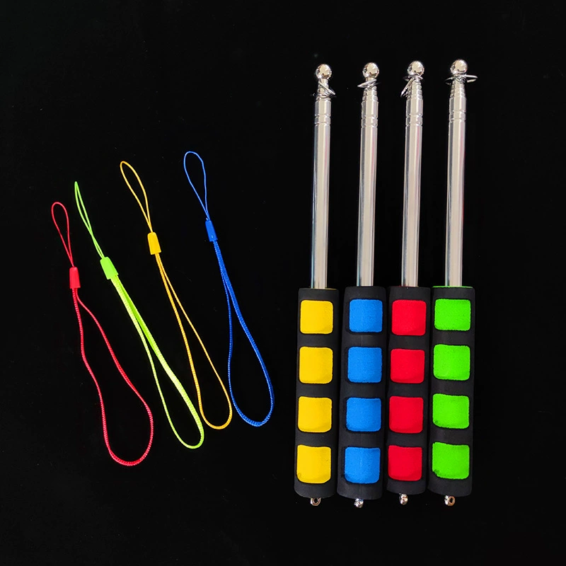 Telescopic bold flagpole hand-crank flagpole stainless steel telescopic teaching whip black telescopic full set of snap buckle Anhui factory