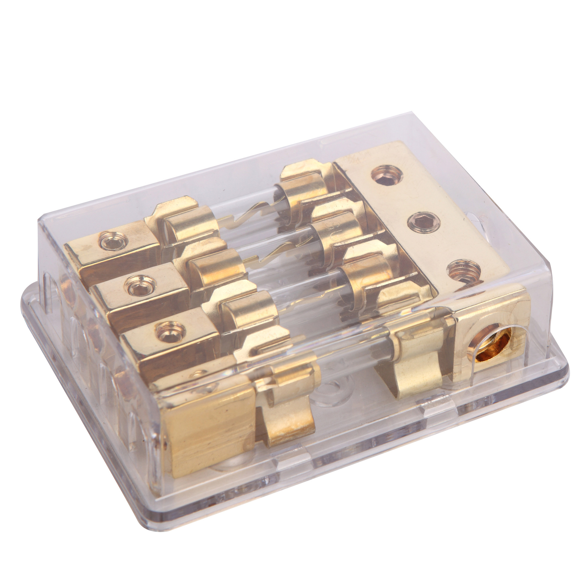 亨特生汽车音响改装保险座一出四保险胆保险丝熔断器分线器保险盒