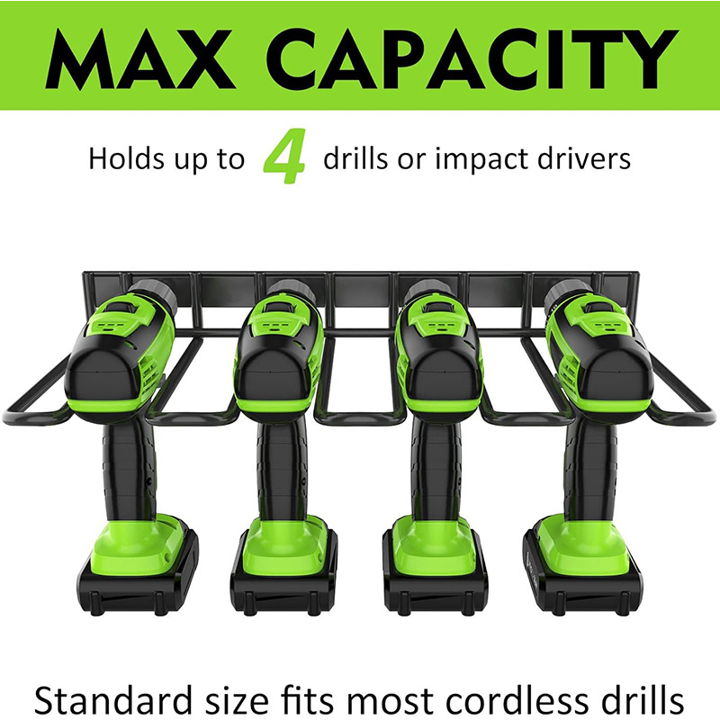 Estante de herramientas de destornillador de taladro de mano de hierro transfronterizo Estante de almacenamiento de herramientas de pared Estante de almacenamiento de taladro recargable