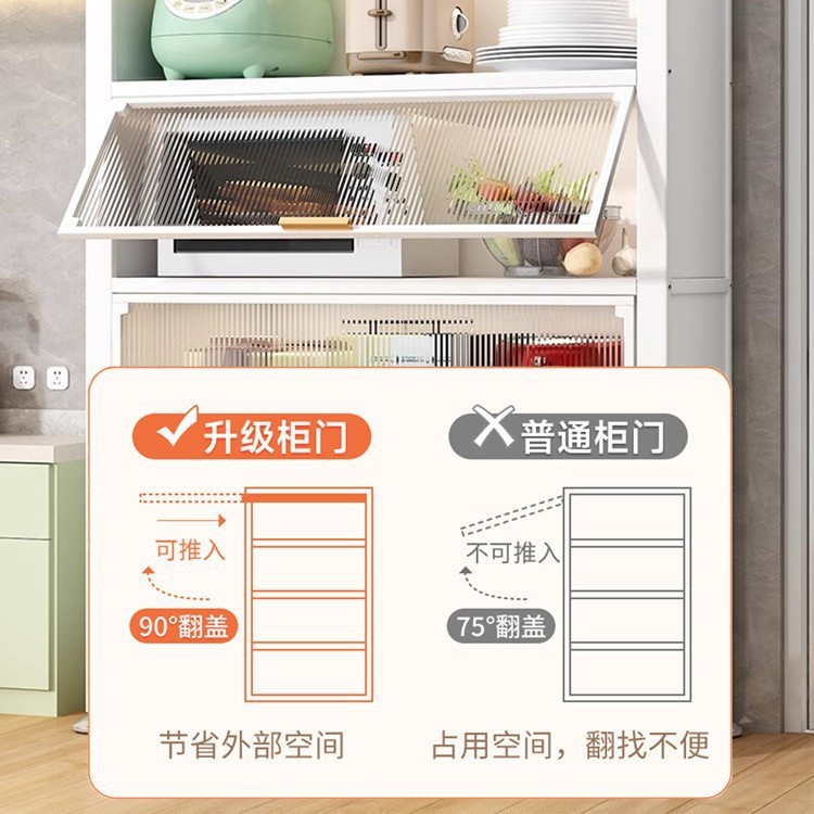 厨房置物架落地多层防尘收纳柜子家用多功能碗柜餐边柜橱柜储物柜|undefined